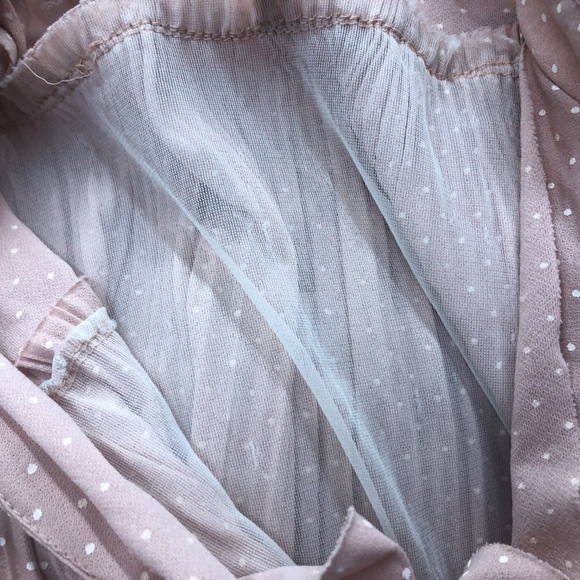 VTG 70s TROLLEY CAR Blush Pleated Bodice Button 3/4" Sleeve Secretary Dress L - Picture 13 of 13